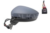 Oglinda usa exterioara VW Tiguan, 05.2016-, partea Stanga, reglare electrica; grunduit; incalzit; sticla asferica; 6 pini; cu lampa indicatoare LED,