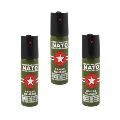 Set 3 Spray-uri Paralizante NATO Defence, 110 ml, Propulsie Jet, Verde foto