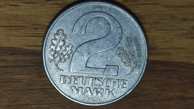 RDG DDR Germania republica democrata - moneda - 2 mark 1957 rara &amp;quot;deutsche mark&amp;quot; foto