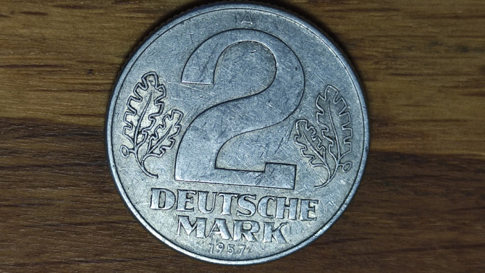 RDG DDR Germania republica democrata - moneda - 2 mark 1957 rara &quot;deutsche mark&quot;