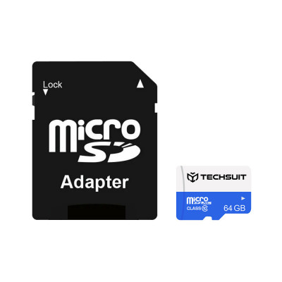 Card de Memorie MicroSDXC 64GB + Adaptor - Techsuit - Black foto