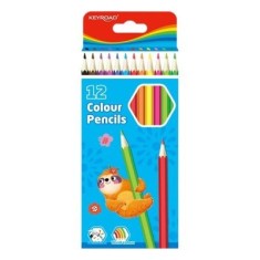 Creioane colorate Keyroad KR972397, hexagonale, 12 culori, blister carton