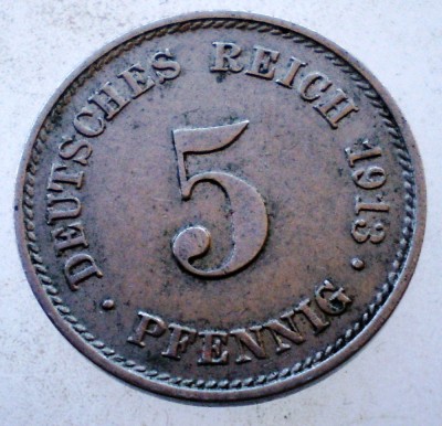 1.280 GERMANIA 5 PFENNIG 1913 E foto