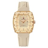 Ceas Dama Naviforce 7124 Auriu - Afișaj Analog, Fashion, Casual, Dată, Rezistent la Apă 5ATM