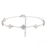 Cumpara ieftin Bratara de glezna argint 925, JW1807, model trifoi, placata cu rodiu