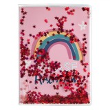 Carnet Notițe A6, Model Rainbow, Multicolor, 60 File, Copertă Plastic Transparent, Oem
