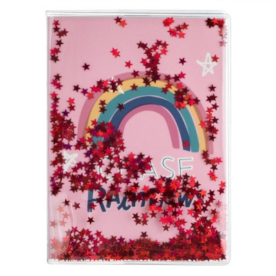 Carnet Notițe A6, Model Rainbow, Multicolor, 60 File, Copertă Plastic Transparent foto