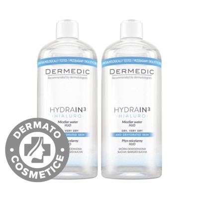 Pachet Apa micelara H2O Hydrain 3, 2 x 500ml, Dermedic foto