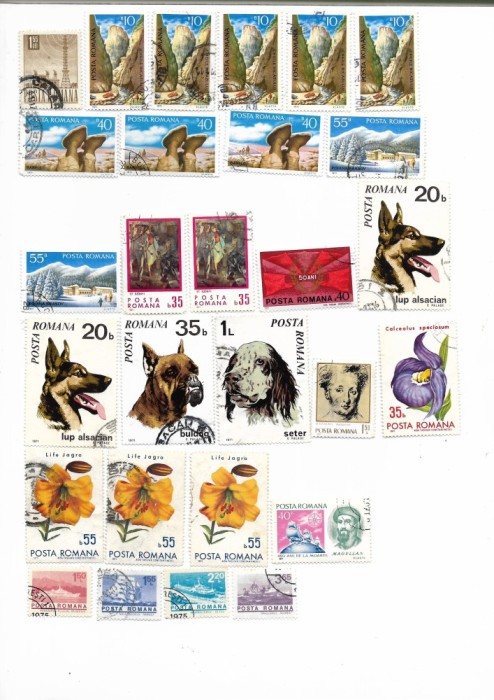 Romania - Marci diverse, 81 buc., 1970-1974 - obliterate