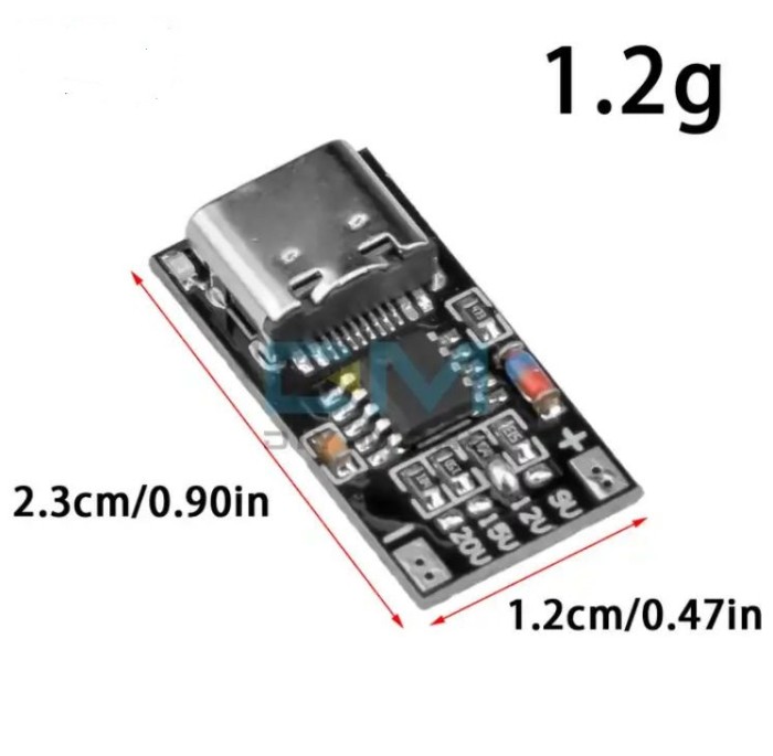 Modul incarcare rapida USB C PD Trigger decoy 5V 9v 12v 15v 20v