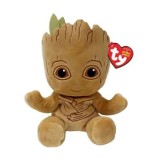 Jucarie de plus Ty Beanie Babies - Soft Marvel Groot, 15 cm