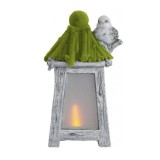 Decoratiune gradina, ceramica, lampa solara, felinar cu pasare, 26x20x45 cm GartenVIP DiyLine