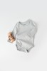 Body Bebe Unisex cu maneca lunga din 95% bumbac organic cu 5% elastan - Gri, BabyCosy (Marime: 12-18 Luni)