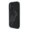 Husa pentru Apple iPhone 16, Karl Lagerfeld, 3D Rubber Signature, Neagra