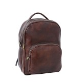 Rucsac port laptop din piele naturala vachetta, maro, RL104B, Coniac, Marime universala