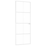 Cumpara ieftin Usa de interior alb 76x201,5 cm sticla securiz. / aluminiu slim