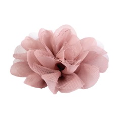 Floare textila din sifon pentru haine, diametru 8 cm, Roz pudrat