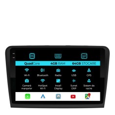 Navigatie Dedicata Skoda Superb 2 (2008-2015),QuadCore, 10Inch, 4Gb Ram, 64Gb Stocare, Carplay