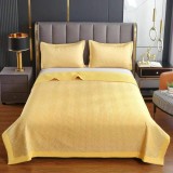 Cumpara ieftin Set Cuvertura Pat din Satin, Galben - LIM165