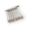 Set 12 ace de siguranta metalice Crisalida, lungime 40 mm, argintii