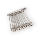 Set 12 ace de siguranta metalice, lungime 34 mm, argintii, Crisalida