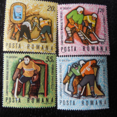 Serie timbre romanesti sport hochei nestampilate Romania MNH