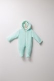 Salopeta plusata de iarna pentru bebelusi, Tongs Baby, captusita cu fermoar, verde (Marime: 6-9 luni)