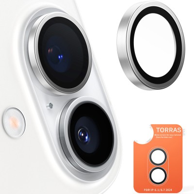 Folie camera iPhone 16 Plus Torras Lensguard Camera Protector, gri foto