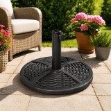 Cumpara ieftin Suport pentru umbrela 38-48 mm, rotund, HDPE, imitatie ratan, negru, 45x33 cm