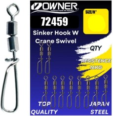 Vartej Agrafa Owner Amaz 72459 Sinker Hook W Crane, 16kg, Nr.14, 10buc/plic