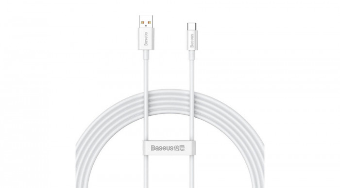 Baseus Superior Series Cablu USB la USB-C, 100W, PD, 2m (alb)
