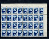 URSS 1955 - Posta aeriana, avion, Mi.No.1762A bloc de 32 marci neuzate