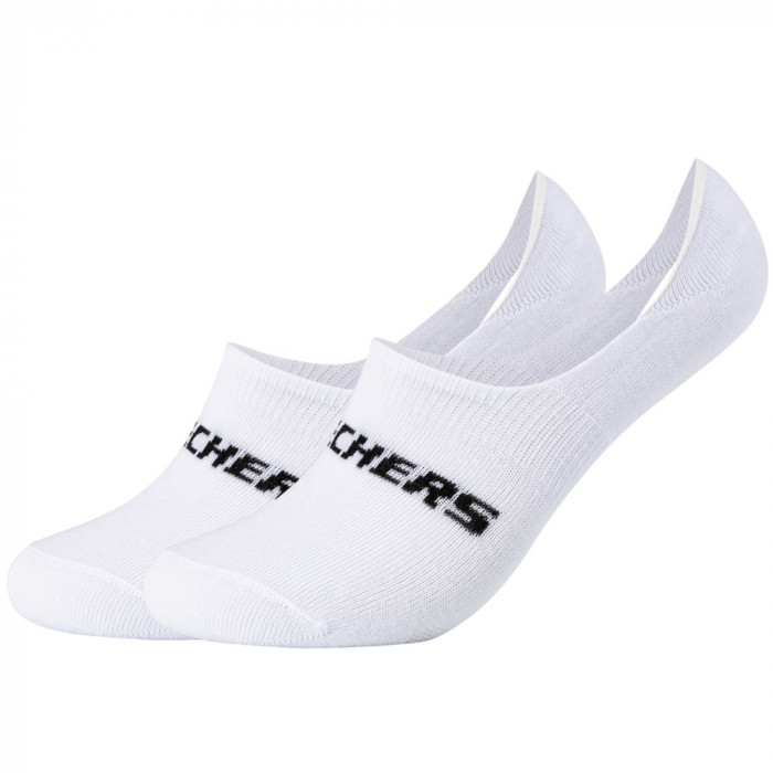 șosete Skechers 2PPK Mesh Ventilation Footies Socks SK44008-1000 alb