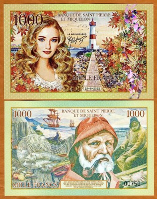 !!! FRANTA , SAINT PIERRE - FANTASY NOTE - 1.000 FRANCI 2022 - UNC / POLIMER foto