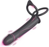 Vibrator Ultra Soft with Rings Negru