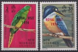 New Hebrides (Br) 1974 - Vizita regala, supratipar pe pasari, serie neuzata