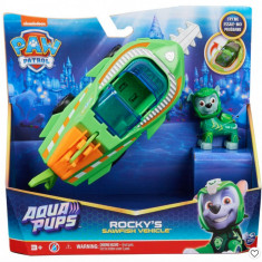 Vehicul Patrula Catelusilor Aqua Pups cu figurina Rocky