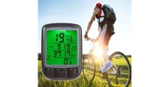 Computer de bicicleta cu display LCD cu vitezometru, rezistent la apa, iluminare din spate, multiple functii, negru