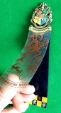 Semn de carte Emblema Hogwarts Harry Potter The Noble Collection Metal, vopsită manual, benzi de plastic transparent, bogat ornate. 17 cm lungime W