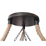 Lustră rustică din lemn și funie &ndash; unicat, roată car