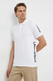 Karl Lagerfeld tricou polo barbati, culoarea alb, cu imprimeu