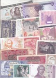 Bnk bn Lot 100 bancnote w.w diferite, circulate si necirculate