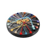 Joc de descalcit pentru copii, cu 3 niveluri de dificultate, franghii colorate, dezvolta atentia si concentrarea, din plastic, negru/multicolor