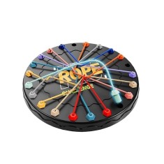Joc de descalcit pentru copii, cu 3 niveluri de dificultate, franghii colorate, dezvolta atentia si concentrarea, din plastic, negru/multicolor