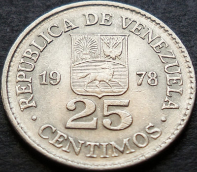 Moneda 25 CENTIMOS - VENEZUELA, anul 1978 * cod 3159 foto