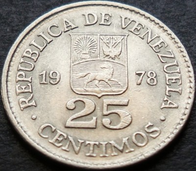 Moneda 25 CENTIMOS - VENEZUELA, anul 1978 * cod 3159 foto