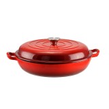 Cratita Fonta Emailata Rosie Perfect Home 2.5L, 30.5 cm, Cu Capac Inox