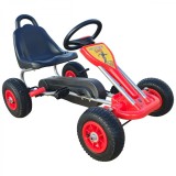 Kart cu pedale pentru copii A05 Kidscare, culoare rosu, frana de mana, pentru 3-6 ani, roti gonflabile