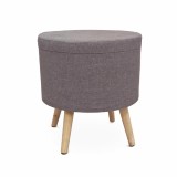 Taburet cu spatiu pentru depozitare material gri Samir 41x41x45 cm
