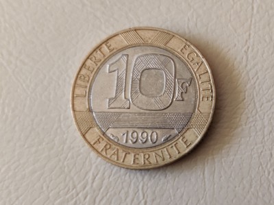 Franța - 10 francs / franci (1990) monedă s051 foto